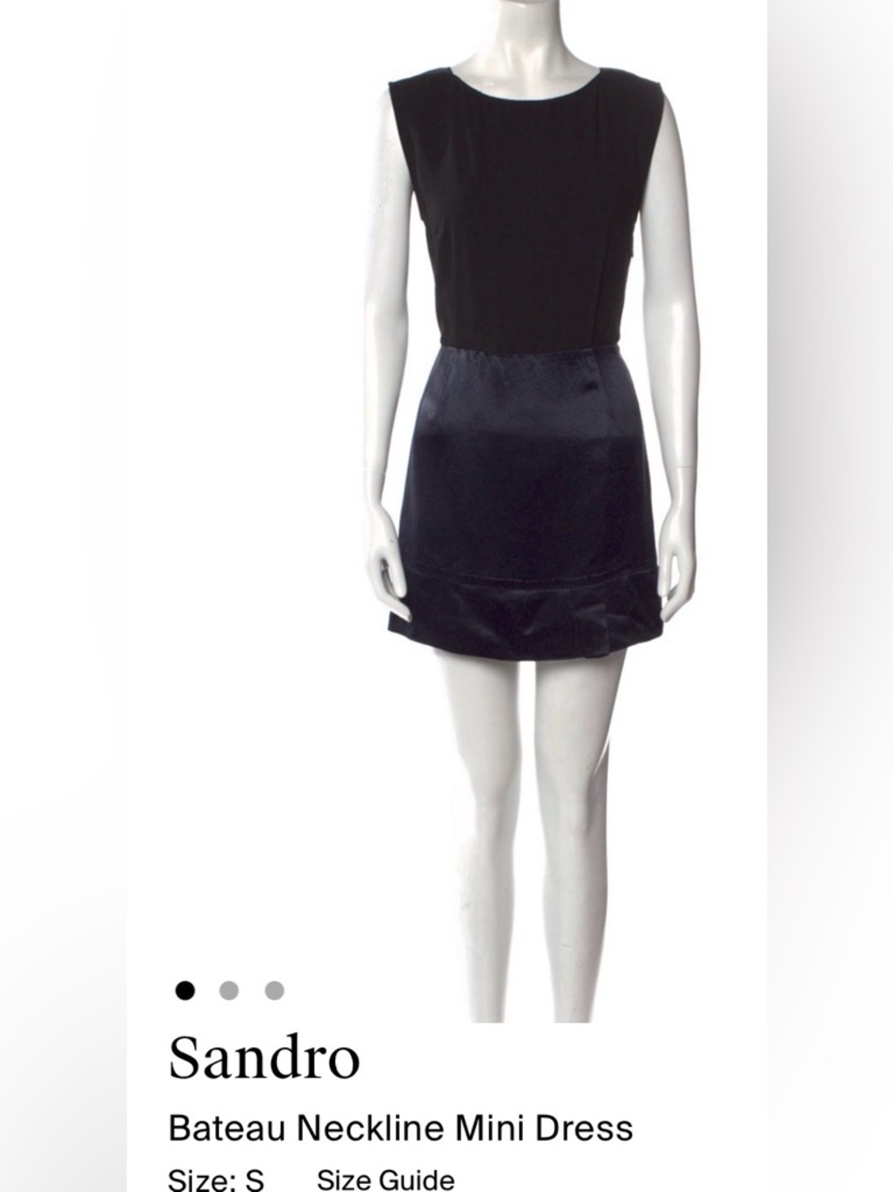 Sandro Black Sleeveless Bateau Neck Sheath Dress